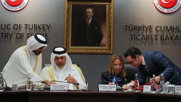 Türkiye-Katar Ticaret ve Ekonomik Ortaklık Anlaşması imza - Sputnik Türkiye