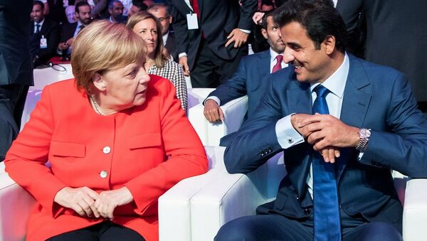 Almanya-Katar - Angela Merkel - Tamim bin Hamid el Tani - Sputnik Türkiye