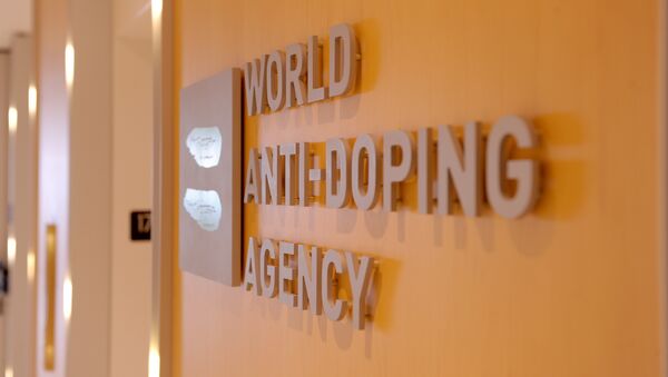 Picture of the logo of World Anti-Doping Agency (WADA)taken on September 20, 2016 at the headquarter of the organisation in Montreal. - Sputnik Türkiye