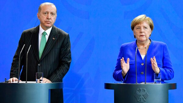 Almanya Başbakanı Angela Merkel- Cumhurbaşkanı Recep Tayyip Erdoğan - Sputnik Türkiye