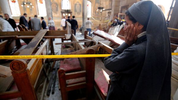 Kahire'de 2016'da Kıpti Katedrali'ne yapılan bombalı saldırı - Sputnik Türkiye