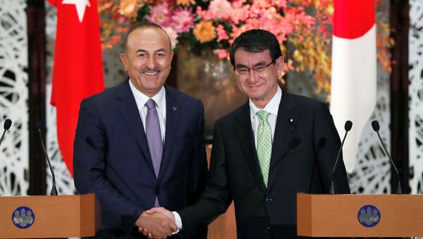 Japonya Dışişleri Bakanı Taro Kono- Dışişleri Bakanı Mevlüt Çavuşoğlu - Sputnik Türkiye