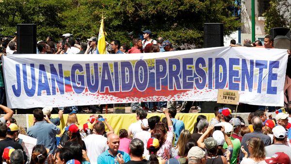 Venezüella'da Guaido destekçileri - Sputnik Türkiye