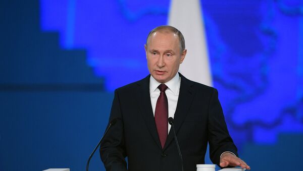 Putin'in Federal meclis konuşmasından bir kare - Sputnik Türkiye