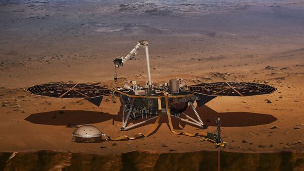ABD Havacılık ve Uzay Dairesi (NASA) tarafından Mars'a indirilen sismik inceleme aracı InSight - Sputnik Türkiye