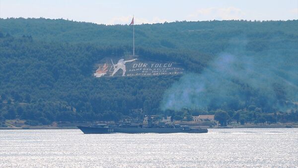 Rus donanmasına ait bir gemi, Çanakkale Boğazı'ndan geçti. - Sputnik Türkiye