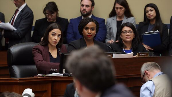 ABD Demokrat Kongre üyeleri Alexandria Ocasio-Cortez, Ayanna Pressley ve Rashida Tlaib - Sputnik Türkiye
