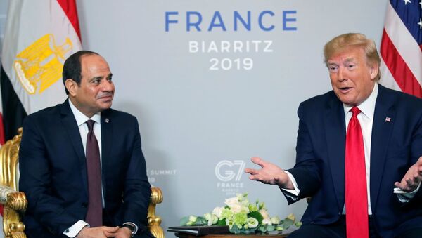 Mısır Cumhurbaşkanı Sisi, ABD Başkanı Donald Trump, Fransa G7 zirvesi - Sputnik Türkiye