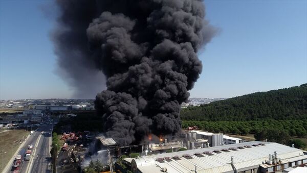 Tuzla'da kimyasal maddelerin üretildiği fabrikada çıkan yangın - Sputnik Türkiye