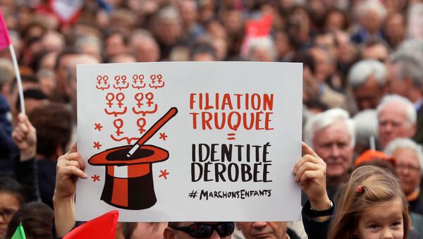Paris'te eş cinsel ve bekar kadınların tıbbi yöntemlerle çocuk sahibi olmasına izin veren yasa tasarısı protesto edildi - Sputnik Türkiye