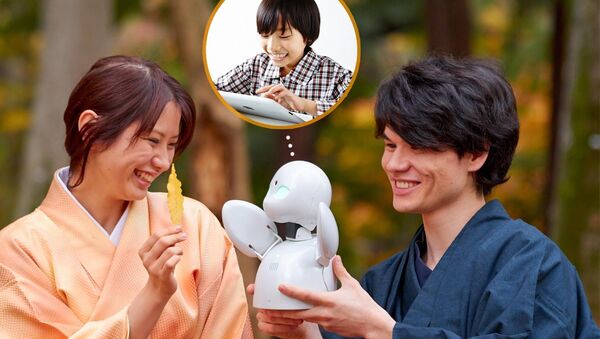 Japonya’da bir okulda, derse gelemeyecek kadar hasta olan öğrenciler sınıfa Ori Hime adlı robotu gönderiyor. - Sputnik Türkiye