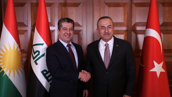 ​Dışişleri Bakanı Mevlüt Çavuşoğlu, IKBY Başbakanı Mesrur Barzani ile Dışişleri Bakanlığı Resmi Konutu’nda görüştü. - Sputnik Türkiye