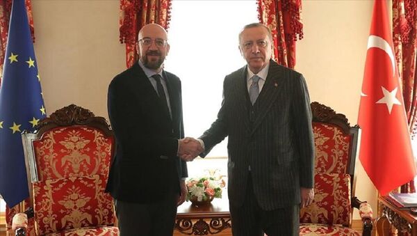Cumhurbaşkanı Erdoğan AB Konseyi Başkanı Charles Michel  - Sputnik Türkiye