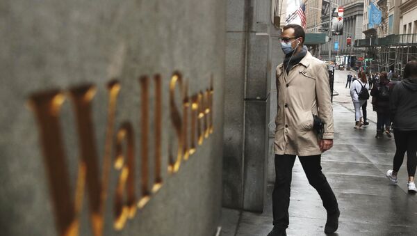 Koronovirüs zamanlarında Wall Street manzarası, New York, ABD - Sputnik Türkiye