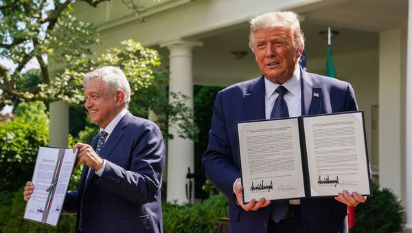 ABD Başkanı Donald Trump ve Meksika Devlet Başkanı Andres Manuel Lopez Obrador - Sputnik Türkiye